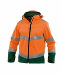 Dassy Malaga Softshelljas met afneembare capuchon in Hi-vis kleuren