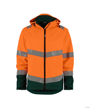 Dassy Malaga Softshelljas met afneembare capuchon in Hi-vis kleuren
